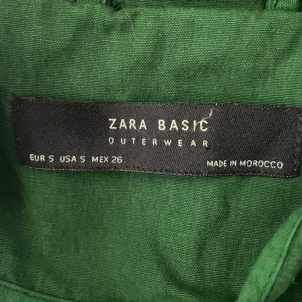 ZARA Basic green cropped utility jacket with hood… - image 3